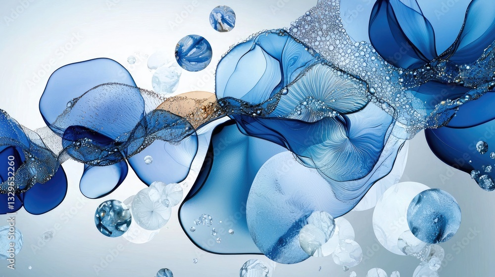 Aufkleber a flowing pattern of deep blue and crisp white waves, creating a sense of motion and depth.