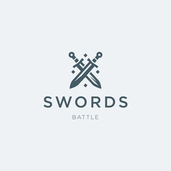 Crossed Swords Logo – A dynamic crossed swords logo representing battle and valor.