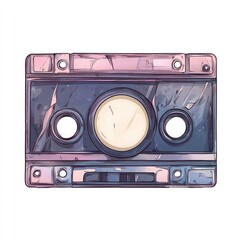 Retro Cassette Tape Illustration Vintage Music Audio Technology 80s 90s Nostalgia Design Graphic Art