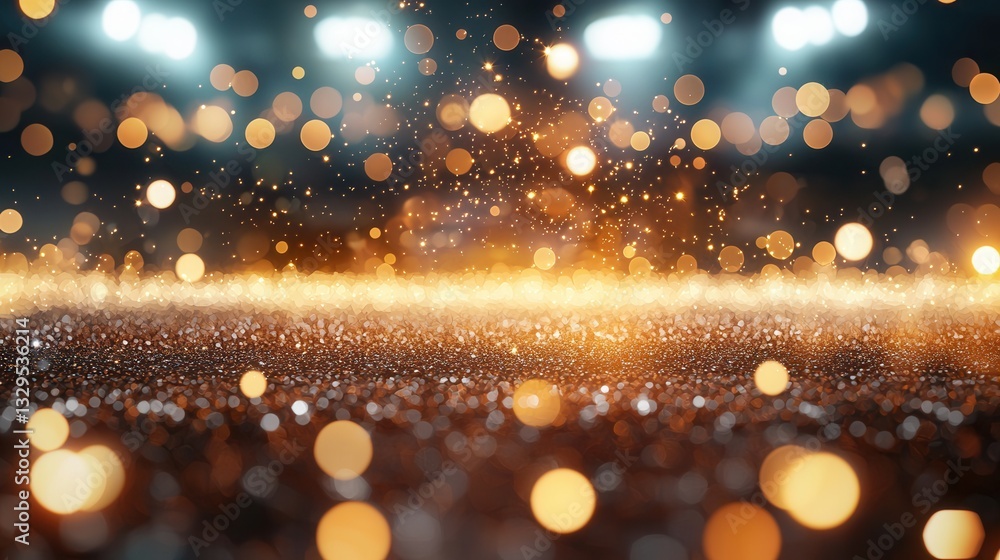 Poster mesmerizing abstract background featuring shimmering luminous neon waves and glittering bokeh effect