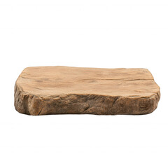 Fototapeta premium Natural wooden cutting board on white isolated background.