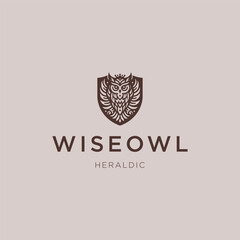 Heraldic Owl Logo – A wise heraldic owl logo symbolizing knowledge and mystery.