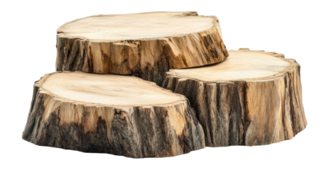 PNG Wooden tree stump podiums natural texture rustic.