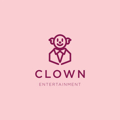 Simple Minimal Clown Logo &ndash; A clean clown logo representing fun and entertainment.