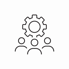 Team management gear settings icon vector sign
