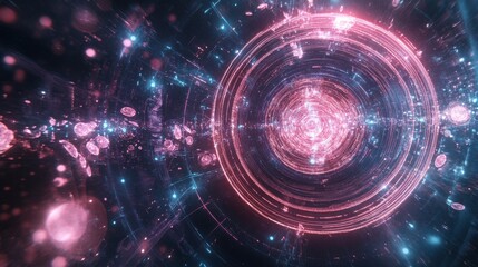 Fototapeta premium Quantum AI Detecting Patterns in Deep Space Anomalies