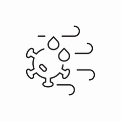 Virus spread infection path icon vector sign