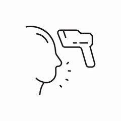 Medical fever temperature check icon vector sign