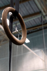Gymnastics ring hanging from ceiling Bosön idrottsinstitut