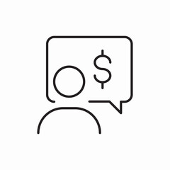 user bubble money icon vector sign