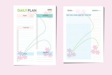 Daily weekly monthly planner template