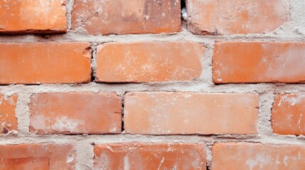 Obraz premium Classic red brick wall texture with variations in color and surface during daylight indoors
