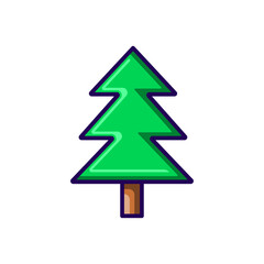 Fototapeta premium pine tree icon vector illustration isolated on white background
