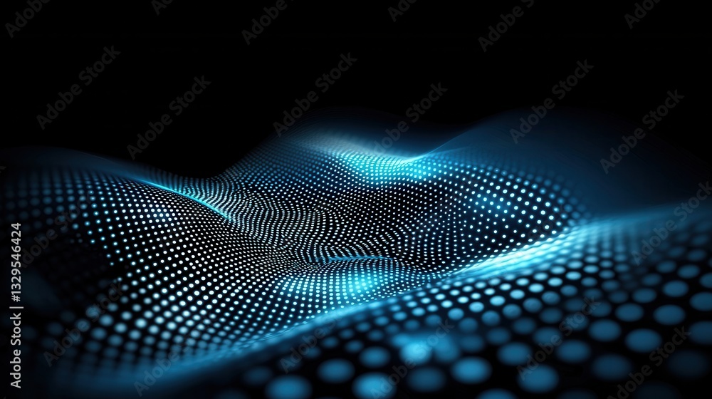 Poster vibrant and dynamic abstract digital grid structure with intricate network of luminous connections e