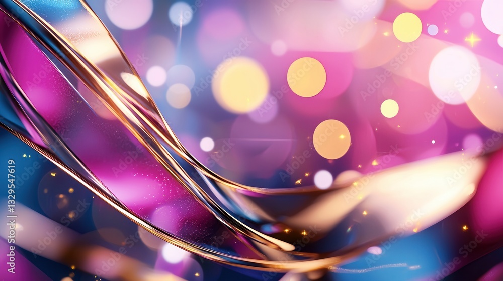 Poster a captivating abstract background featuring dynamic glowing neon like lights in a futuristic visuall