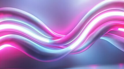 Fototapeta premium Captivating abstract background with fluid glowing waves of vibrant pink and blue light creating a futuristic psychedelic and visually striking composition