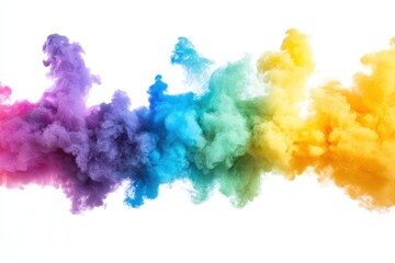 Fototapeta premium Dramatic Colorful Smoke Explosions Collection with Dynamic Movement and Vibrant Rainbow Hues Against Clean Background