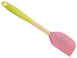 Silicone spatula for cooking in the kitchen isolated on a transparent background. Completely in focus. Full depth of field. PNG.
