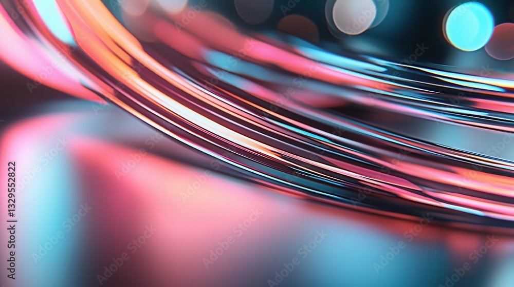 Poster a mesmerizing display of dynamic swirling lines and shapes in vibrant shades of pink blue and other 