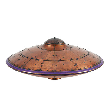 retro-futuristic ilustration of a flying saucer