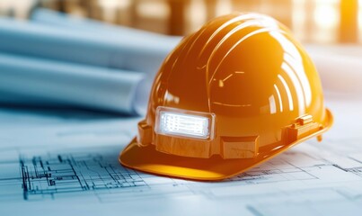 Hard Hat on Blueprints