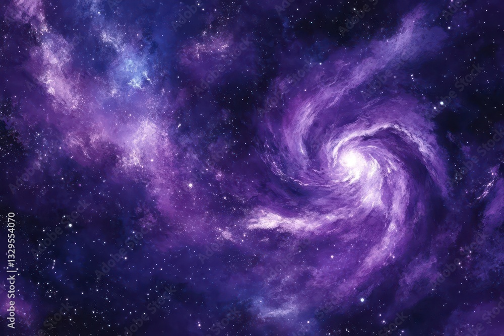 Poster ethereal cosmic abstract background with deep indigo and purple watercolor swirls merging into mysti