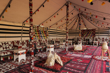 Traditional Bedouin Tent Interior in Saudi Arabia