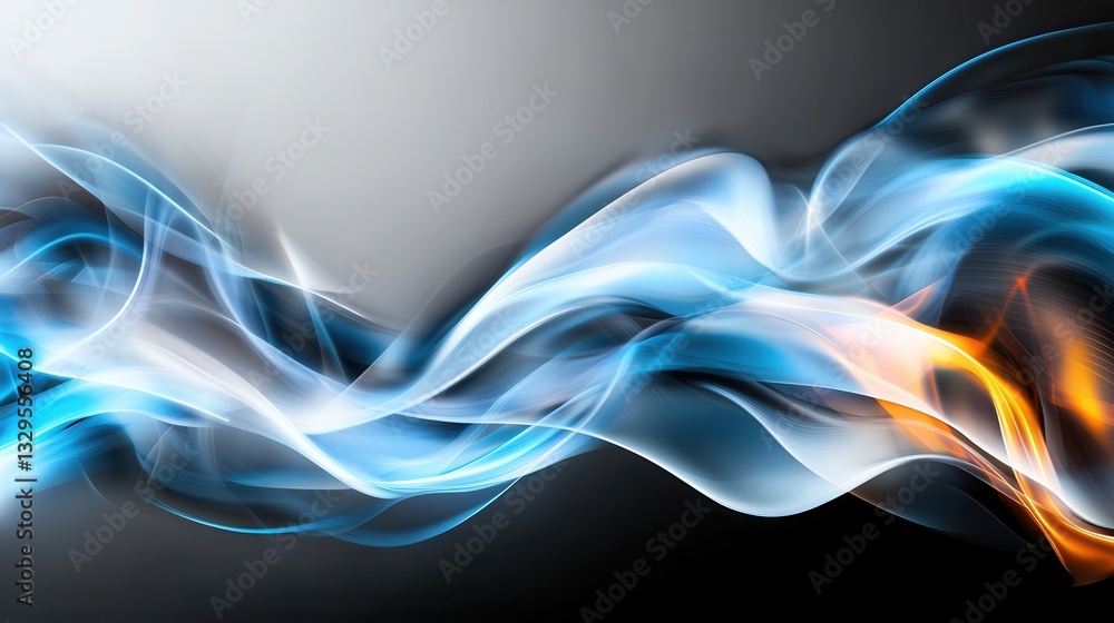 Poster swirling luminous waves of ethereal energy and dynamic shimmering technology create a captivating fu