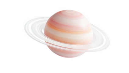 a stylized representation of a planet with rings featuring soft pastel colors and smooth textures emphasizing a celestial theme