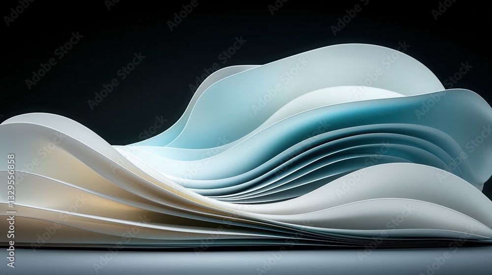 Aufkleber mesmerizing abstract waves of glowing fluid data flow in a futuristic digital landscape