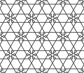 Fototapeta premium Seamless girih pattern. Girih 6. Traditional Islamic Design. Mosque decoration element. Seamless geometric pattern. Seamless islamic pattern. Background vector illustration. Morocco seamless vector pa