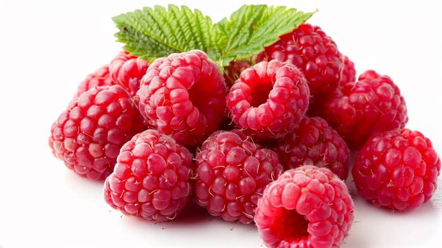raspberry on white background