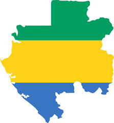 Fototapeta premium State borders country Gabon. Gabon border. Map Gabon. Map silhouette. Banner, poster template. Independence Day.