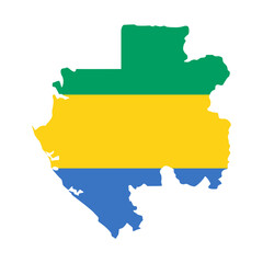Fototapeta premium State borders country Gabon. Gabon border. Map Gabon. Map silhouette. Banner, poster template. Independence Day.