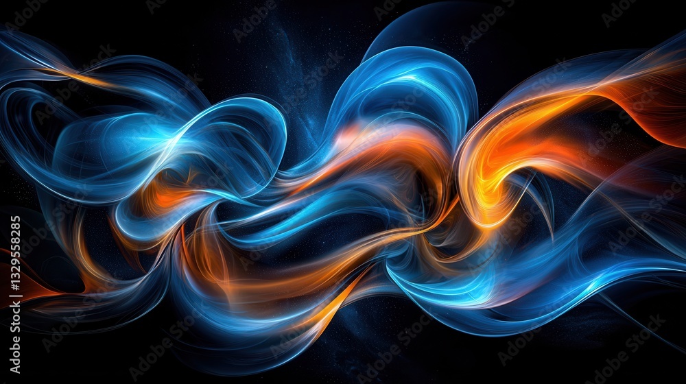 Poster a mesmerizing display of ethereal neon like particles swirling and undulating through a surreal fant