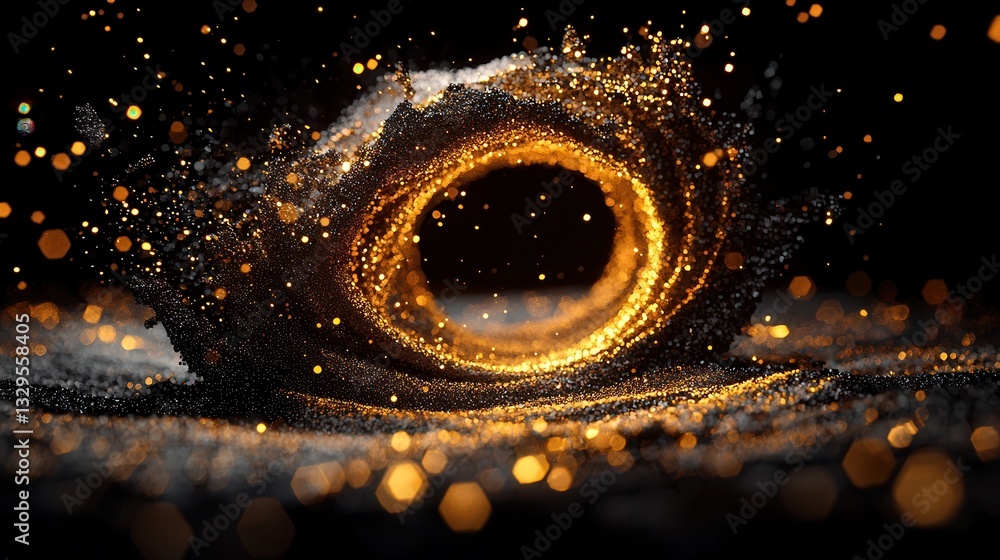 Poster an ethereal abstract tunnel twisting through the vast cosmos illuminated by a mesmerizing display of