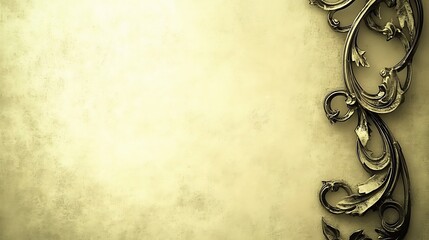 Decorative Metal Scroll Work Accentuating A Textured Light Background