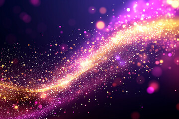 Fototapeta premium vibrant background with sparkling lights in shades of purple, pink, and gold, creating magical and enchanting atmosphere
