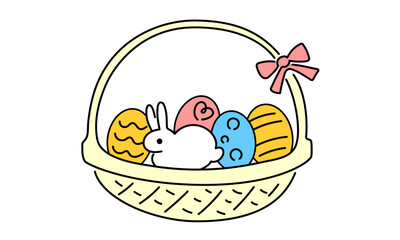Easter eggs in a basket