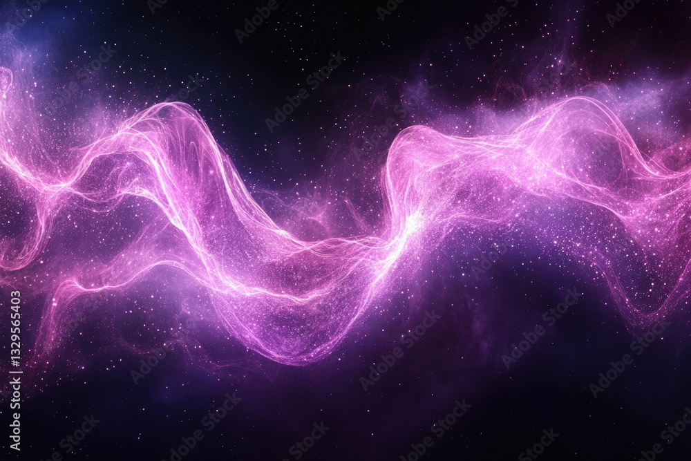 Poster A cosmic wave of purple energy flows through a starlit void, creating a mesmerizing celestial spectacle.