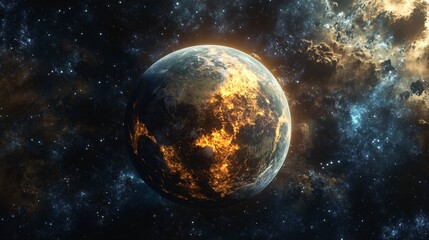 Obraz premium Young Earth Planet Formation Concept in Detailed Illustration