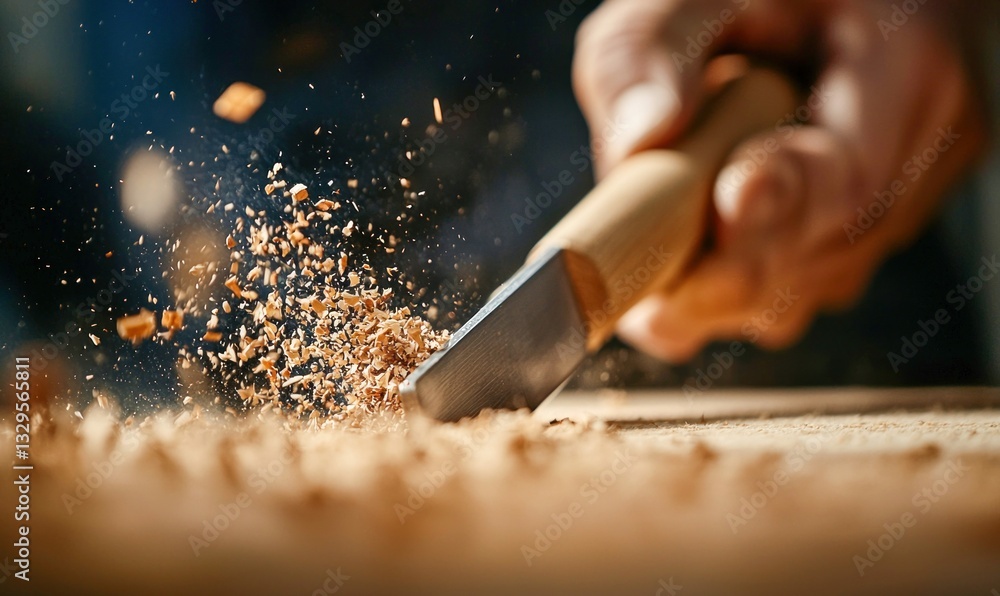 Poster chisel shaping timber