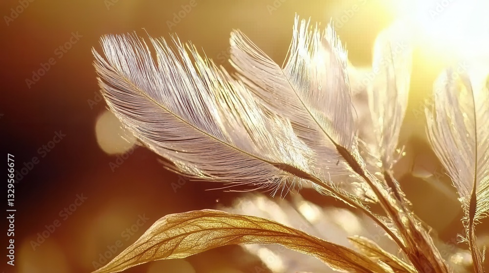 Poster wispy ethereal dandelion seeds drift and float effortlessly in the air creating a serene and tranqui