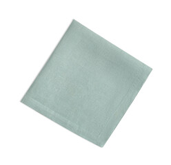 Color folded napkin isolated on white, top view