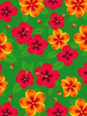  Vibrant Hibiscus Pattern Card with Bold Colors for Special Occasions