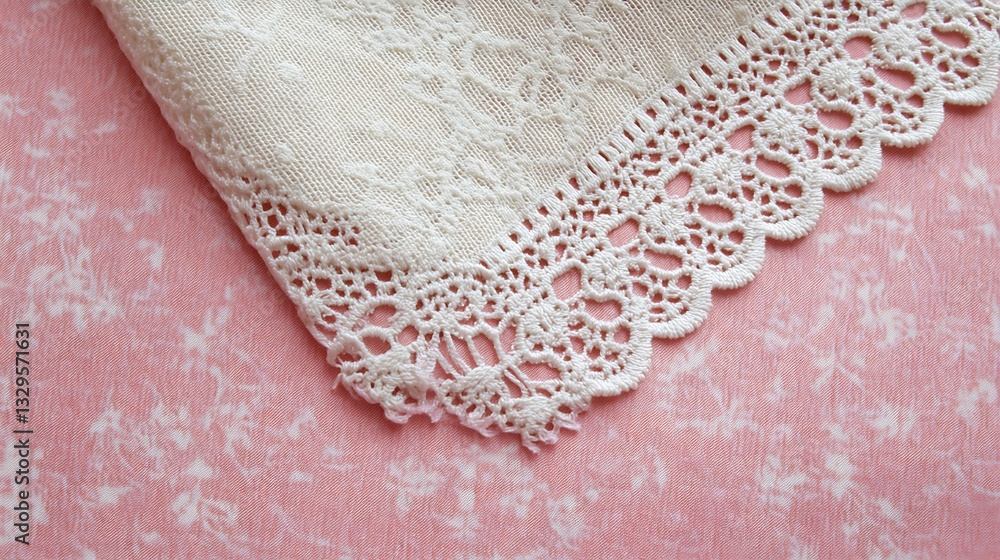 Poster Delicate lace textile displayed with intricate patterns and design