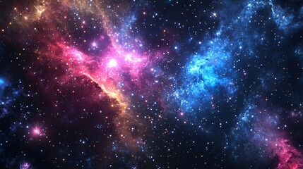 Naklejka premium Vibrant Abstract Star, Nebula, and Galaxy Background