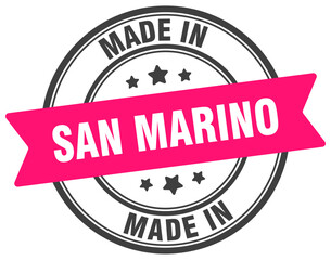 Made in San Marino round sign. Made in San Marino stamp.