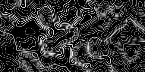 Fototapeta premium Abstract outline topographic contour map background. Dark texture background for your perfect interior. Old paper texture design .geographical map Imitation.