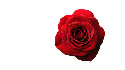 Stunning red rose on a white isolated background, symbolizing love and beauty, perfect for various occasions.